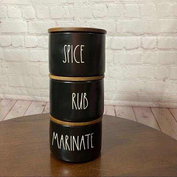 RAE DUNN Collectible SPICE CELLAR “MARINATE”, “RUB”, “SPICE”NWOT - Picture 5 of 5